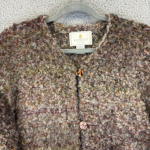 Y2k Express Tricot Cardigan Small Mohair Lagenlook Boho Artsy Cabin Chunky Cozy - Picture 2 of 10